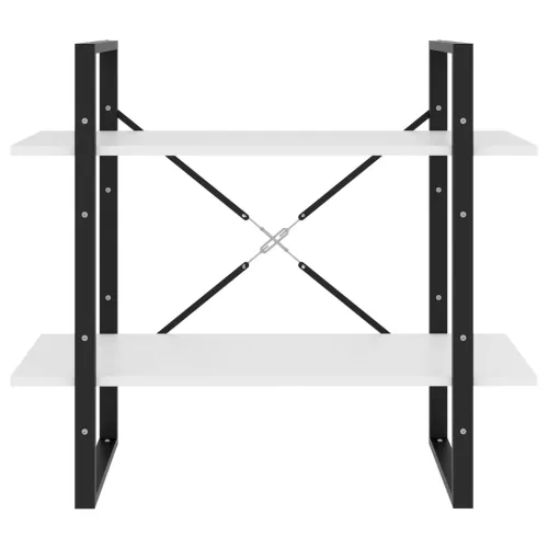  2-szintes fehér szerelt fa könyvszekrény 80 x 30 x 70 cm