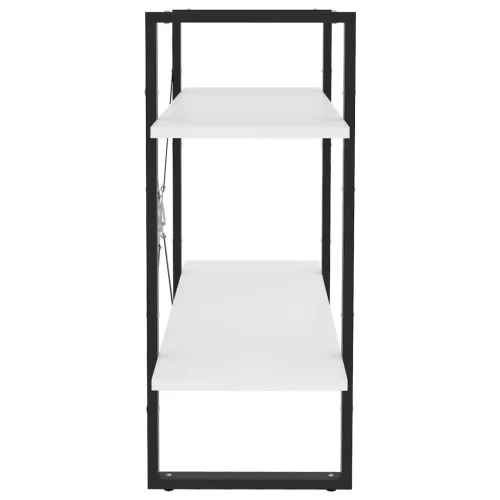  2-szintes fehér szerelt fa könyvszekrény 80 x 30 x 70 cm