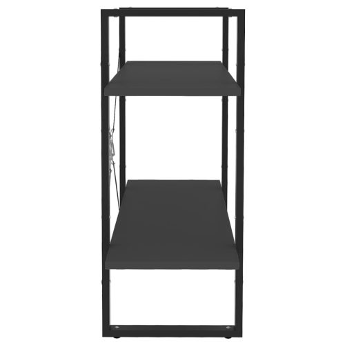  2-szintes szürke szerelt fa könyvszekrény 80 x 30 x 70 cm