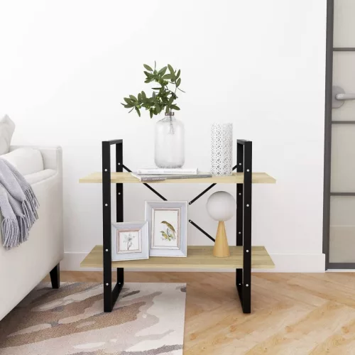  2-szintes sonoma tölgy színű könyvszekrény 80 x 30 x 70 cm