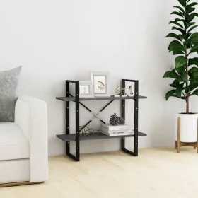    kétszintes szürke tömör fenyőfa könyvszekrény 80 x 30 x 70 cm