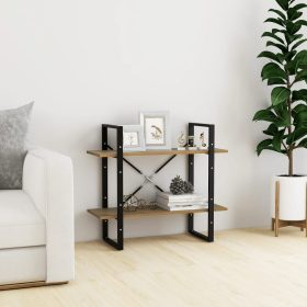    kétszintes barna tömör fenyőfa könyvszekrény 80 x 30 x 70 cm