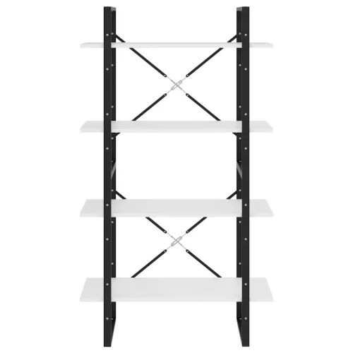  négyszintes fehér szerelt fa könyvszekrény 80 x 30 x 140 cm