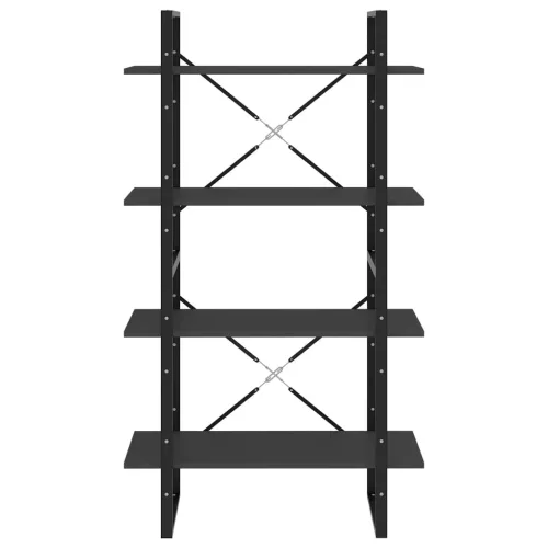  négyszintes szürke szerelt fa könyvszekrény 80 x 30 x 140 cm