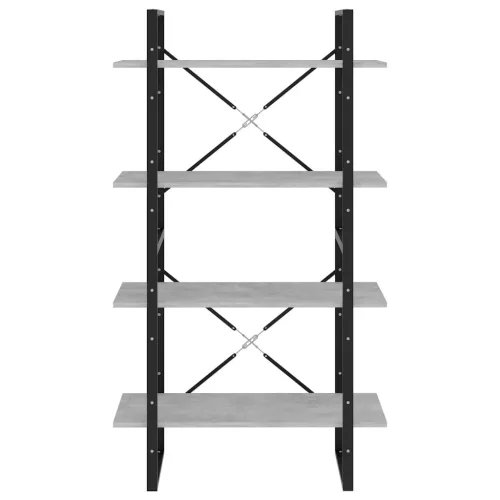  négyszintes betonszürke szerelt fa könyvszekrény 80x30x140 cm
