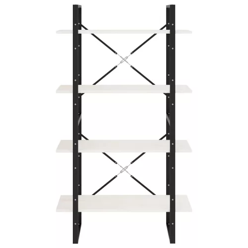  négyszintes fehér tömör fenyőfa könyvszekrény 80 x 30 x 140 cm