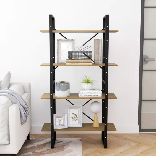  négyszintes tömör fenyőfa könyvszekrény 80 x 30 x 140 cm