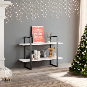    kétszintes fehér szerelt fa könyvszekrény 100 x 30 x 70 cm