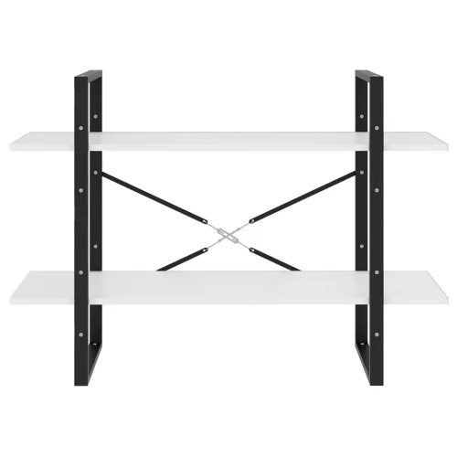  kétszintes fehér szerelt fa könyvszekrény 100 x 30 x 70 cm