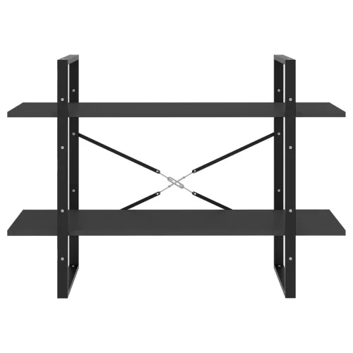  kétszintes szürke szerelt fa könyvszekrény 100 x 30 x 70 cm