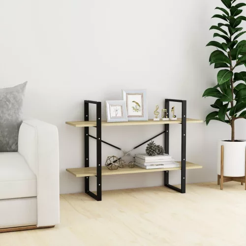  kétszintes sonoma tölgy színű könyvszekrény 100 x 30 x 70 cm