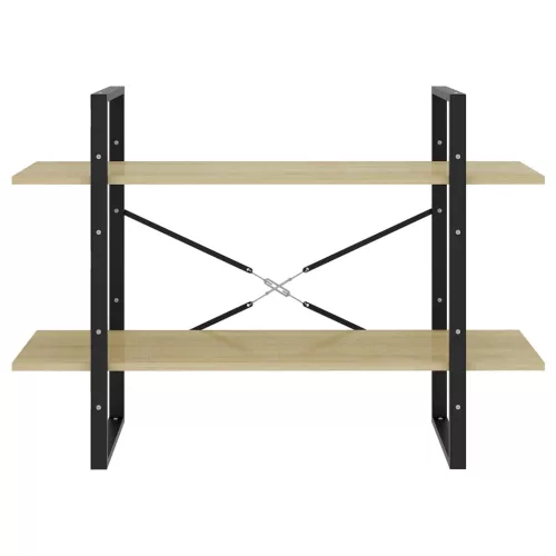  kétszintes sonoma tölgy színű könyvszekrény 100 x 30 x 70 cm