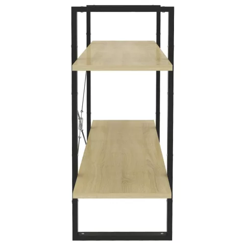  kétszintes sonoma tölgy színű könyvszekrény 100 x 30 x 70 cm