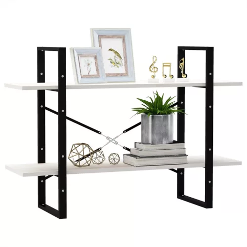  kétszintes fehér tömör fenyőfa könyvszekrény 100 x 30 x 70 cm