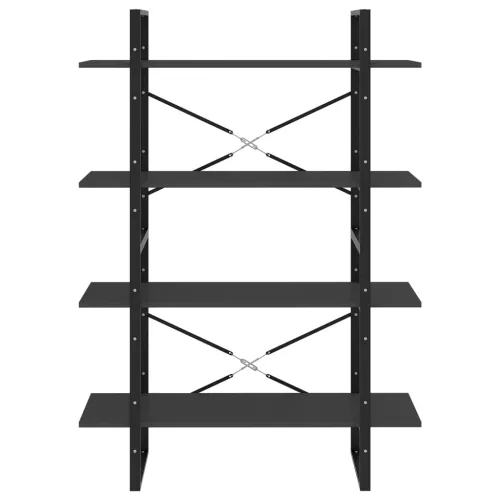  négyszintes szürke szerelt fa könyvszekrény 100 x 30 x 140 cm