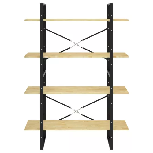  négyszintes barna tömör fenyőfa könyvszekrény 100 x 30 x 140 cm