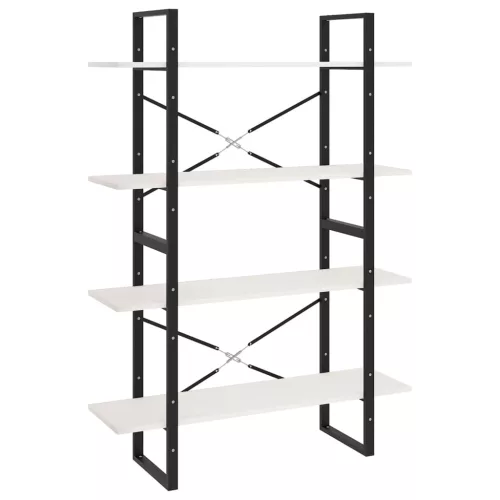  négyszintes fehér tömör fenyőfa könyvszekrény 100 x 30 x 140 cm