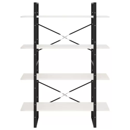  négyszintes fehér tömör fenyőfa könyvszekrény 100 x 30 x 140 cm