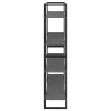  négyszintes szürke tömör fenyőfa könyvszekrény 100x30x140 cm