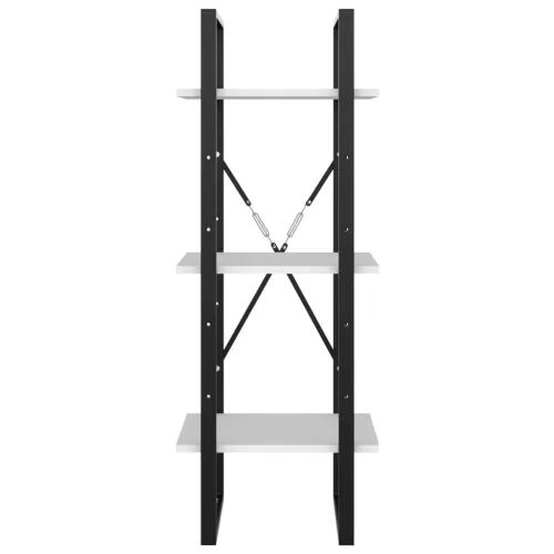  3-szintes fehér szerelt fa könyvszekrény 40 x 30 x 105 cm