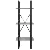  3-szintes betonszürke szerelt fa könyvszekrény 40 x 30 x 105 cm