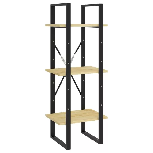  háromszintes tömör fenyőfa könyvszekrény 40 x 30 x 105 cm