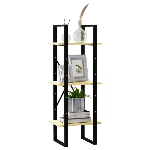  háromszintes tömör fenyőfa könyvszekrény 40 x 30 x 105 cm