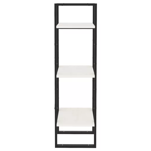  3-szintes fehér tömör fenyőfa könyvszekrény 40 x 30 x 105 cm