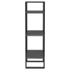  háromszintes szürke tömör fenyőfa könyvszekrény 40x30x105 cm