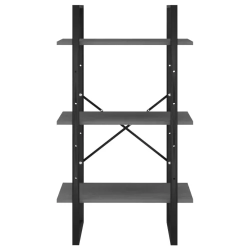  szürke tömör fenyőfa tárolópolc 60 x 30 x 105 cm