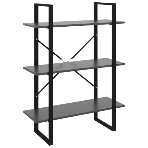  szürke forgácslap könyvszekrény 80 x 30 x 105 cm