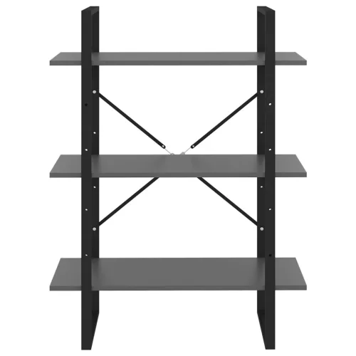  szürke forgácslap könyvszekrény 80 x 30 x 105 cm