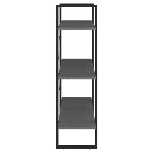  háromszintes szürke tömör fenyőfa könyvszekrény 80x30x105 cm