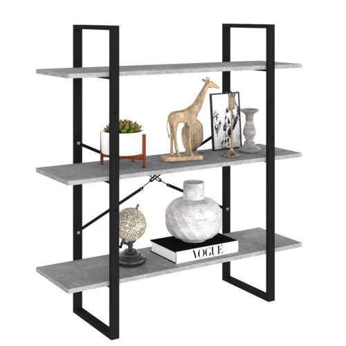  betonszürke forgácslap könyvszekrény 100 x 30 x 105 cm