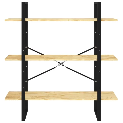  háromszintes tömör fenyőfa könyvszekrény 100 x 30 x 105 cm