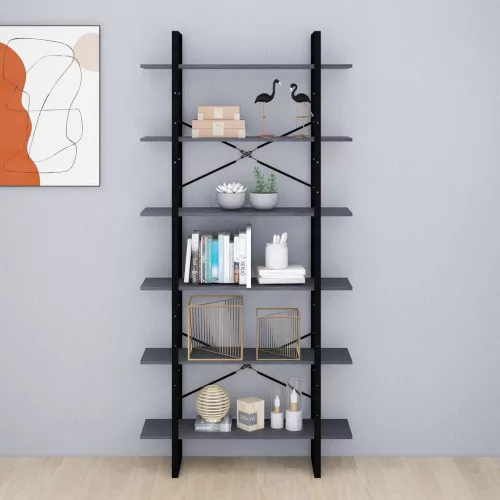  szürke tömör fenyőfa magasszekrény 100 x 30 x 210 cm