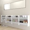  4 db fehér szerelt fa fali cipősszekrény 60 x 18 x 60 cm