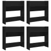  4 db fekete szerelt fa fali cipősszekrény 60 x 18 x 60 cm