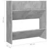  2 db betonszürke fali cipősszekrény 60 x 18 x 60 cm