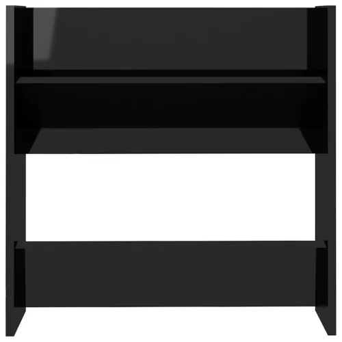  4 db magasfényű fekete szerelt fa fali cipősszekrény 60x18x60cm