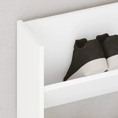  fehér szerelt fa fali cipősszekrény 80 x 18 x 60 cm