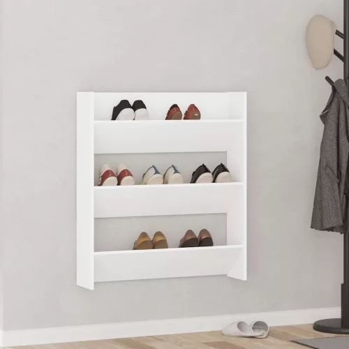  fehér szerelt fa fali cipősszekrény 80 x 18 x 90 cm