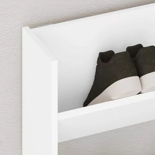  fehér szerelt fa fali cipősszekrény 80 x 18 x 90 cm