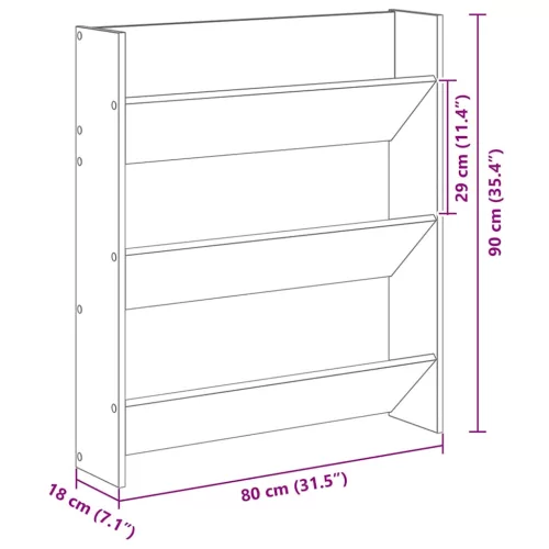 fehér szerelt fa fali cipősszekrény 80 x 18 x 90 cm
