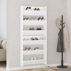    2 db fehér forgácslap fali cipősszekrény 80 x 18 x 90 cm