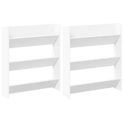  2 db fehér forgácslap fali cipősszekrény 80 x 18 x 90 cm