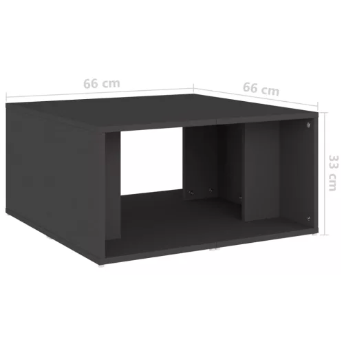  4 db szürke szerelt fa dohányzóasztal 33 x 33 x 33 cm