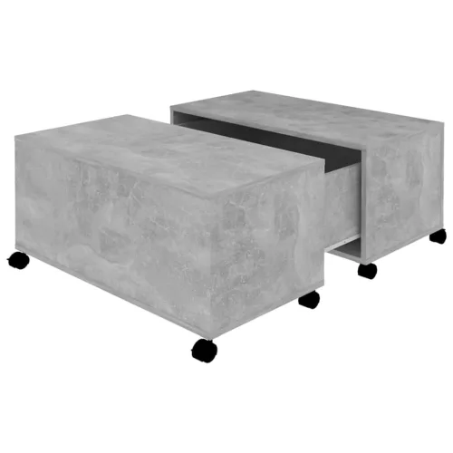  betonszürke szerelt fa dohányzóasztal 75 x 75 x 38 cm
