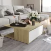  fehér és tölgyszínű szerelt fa dohányzóasztal 80 x 80 x 31 cm