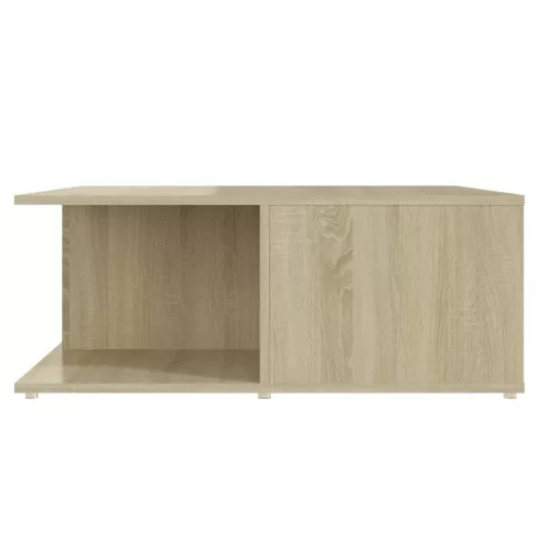  fehér és tölgyszínű szerelt fa dohányzóasztal 80 x 80 x 31 cm